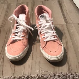 Vans brand hi-top sneakers pink, size 8